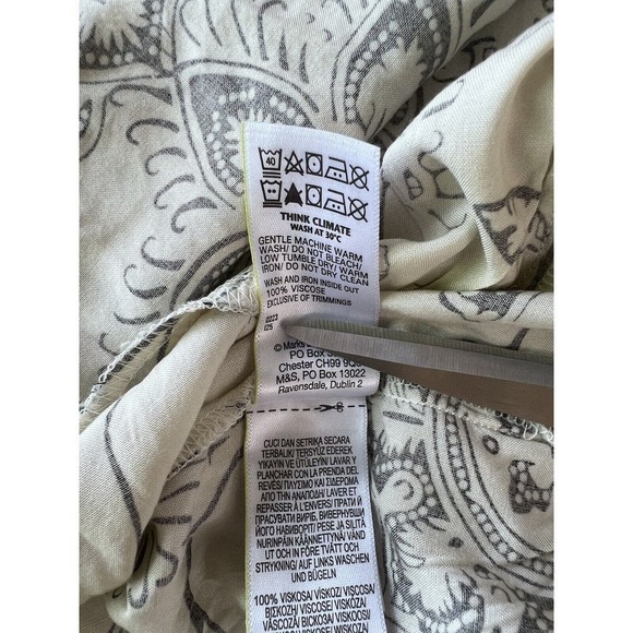 M&S Per Una MIDI Dress Beige Black Tiered Long Sleeve Prairie Cottage US 14 - Picture 8 of 15